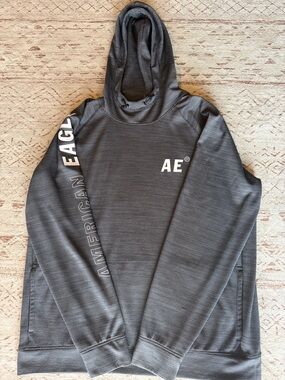 American Eagle Outfitters Men's Charcoal AE Hooded Pullover